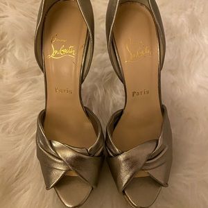 Never worn Christian Louboutin Gold Sandals
